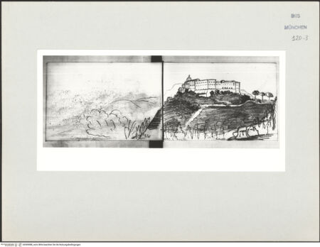 Vorderseite von Bibliotheca Hertziana [https://www.deutsche-digitale-bibliothek.de/content/lizenzen/rv-ez/] Skizzenbuch Latium, KampanienMontecassino - , bh569088_recto. Foto.