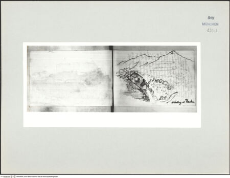 Vorderseite von Bibliotheca Hertziana [https://www.deutsche-digitale-bibliothek.de/content/lizenzen/rv-ez/] Skizzenbuch Latium, KampanienWeinberg - , bh569089_recto. Foto.