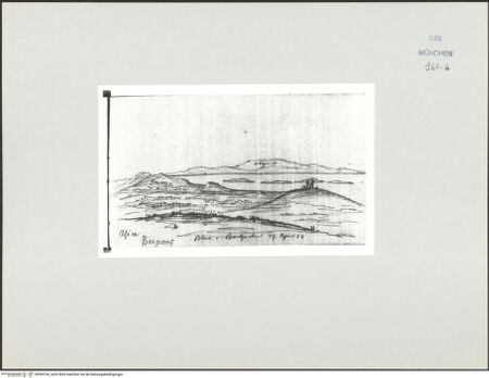 Vorderseite von Bibliotheca Hertziana [https://www.deutsche-digitale-bibliothek.de/content/lizenzen/rv-ez/] Skizzenbuch Vorderasien, Palästina, ZypernAnsicht des Bosporus - , bh569106_recto. Foto.