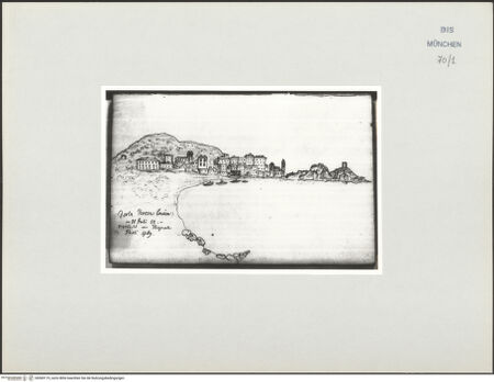 Vorderseite von Bibliotheca Hertziana [https://www.deutsche-digitale-bibliothek.de/content/lizenzen/rv-ez/] Korsika-SkizzenbuchIsola Rossa - , bh569119_recto. Foto.