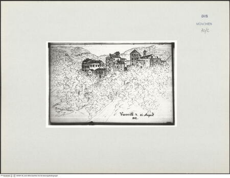 Vorderseite von Bibliotheca Hertziana [https://www.deutsche-digitale-bibliothek.de/content/lizenzen/rv-ez/] Korsika-SkizzenbuchVescovato - , bh569128_recto. Foto.