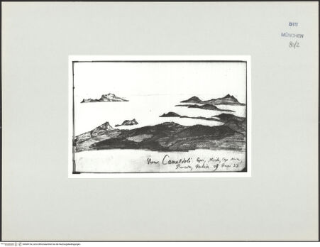 Vorderseite von Bibliotheca Hertziana [https://www.deutsche-digitale-bibliothek.de/content/lizenzen/rv-ez/] Skizzenbuch Latium, Kampanien, CapriBlick von Camaldoli: Capri, Nisida, Cap Misen, Procida, Ischia - , bh569154_recto. Foto.