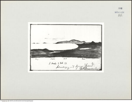 Vorderseite von Bibliotheca Hertziana [https://www.deutsche-digitale-bibliothek.de/content/lizenzen/rv-ez/] Skizzenbuch Latium, Kampanien, CapriAusblick von Sant'Angelo auf Ponza, Licolasee, Gaeta, Patriasee - , bh569156_recto. Foto.