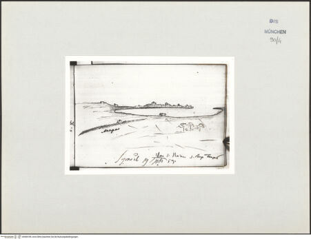 Vorderseite von Bibliotheca Hertziana [https://www.deutsche-digitale-bibliothek.de/content/lizenzen/rv-ez/] Skizzenbuch Capri, SizilienSyrakus - rechts, bh569189_recto. Foto.