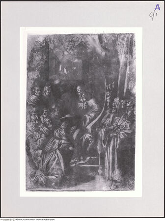 Vorderseite von SBAS Polo Museale Veneziano [https://www.deutsche-digitale-bibliothek.de/content/lizenzen/rv-ez/] Papst Paul III. überreicht vier künftigen Päpsten den Kardinalshut - , bh570280_recto. Foto.