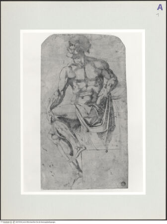 Vorderseite von SBAS Polo Museale Veneziano [https://www.deutsche-digitale-bibliothek.de/content/lizenzen/rv-ez/] Sitzende Gestalt eines Alten - , bh570334_recto. Foto.