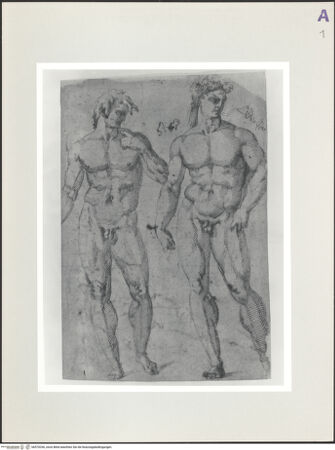 Vorderseite von SBAS Polo Museale Veneziano [https://www.deutsche-digitale-bibliothek.de/content/lizenzen/rv-ez/] Aktstudie zweier stehender Männer - , bh570336_recto. Foto.