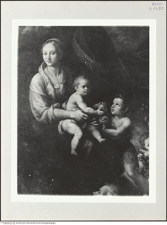 Vorderseite von Pedicini, Luciano [https://www.deutsche-digitale-bibliothek.de/content/lizenzen/rv-ez/] Madonna mit den heiligen Hieronymus und Karl Borromäus - Detail: Madonna mit dem Johannesknaben, bh570599_recto. Foto: Pedicini, Luciano.