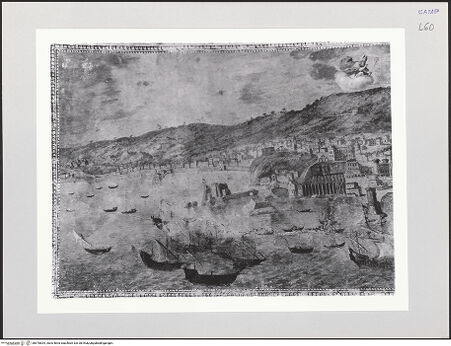 Vorderseite von Pedicini, Luciano [https://www.deutsche-digitale-bibliothek.de/content/lizenzen/rv-ez/] Saal 15Ansicht Neapels mit dem heiligen Martin - Detail: Linke Bildhälfte, bh570634_recto. Foto: Pedicini, Luciano.