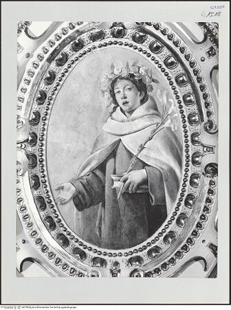 Vorderseite von Pedicini, Luciano [https://www.deutsche-digitale-bibliothek.de/content/lizenzen/rv-fz/] Madonna del Carmelo und Episoden der Geschichte des KarmeliterordensVier Heiligendarstellungen - Detail: Heilige, bh570654_recto. Foto: Pedicini, Luciano.