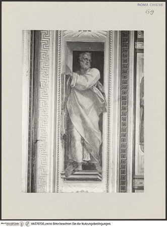 Vorderseite von ICCD [https://www.deutsche-digitale-bibliothek.de/content/lizenzen/rv-ez/] PassionszyklusPfeiler, mittleres Bildfeld: Der heilige Petrus - Heiliger Petrus, bh570700_recto. Foto.