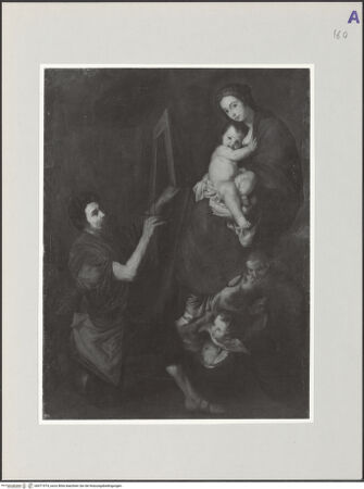 Vorderseite von Sopr. BAS NA [https://www.deutsche-digitale-bibliothek.de/content/lizenzen/rv-ez/] Der heilige Lukas malt die Jungfrau Maria mit Kind - , bh571974_recto. Foto.