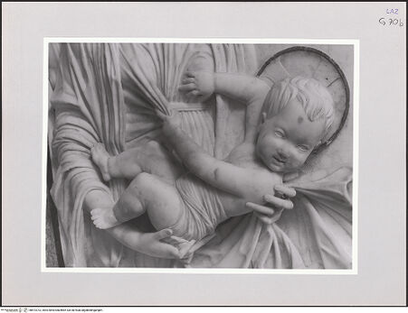 Vorderseite von Bibliotheca Hertziana [http://creativecommons.org/licenses/by-nc-sa/4.0/] Ausstattung der Cappella SimoncelliMadonna - Detail: Christuskind, bh572213_recto. Foto: Sigismondi, Roberto.