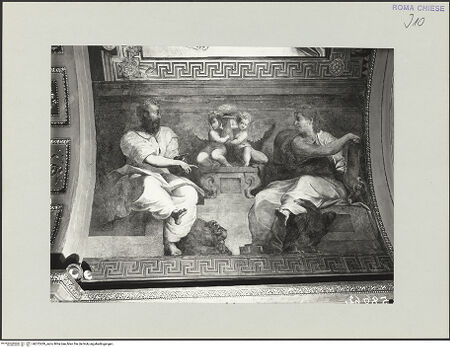 Vorderseite von ICCD [https://www.deutsche-digitale-bibliothek.de/content/lizenzen/rv-ez/] Dekoration der DeckeEvangelisten Markus und Johannes - , bh572439_recto. Foto.