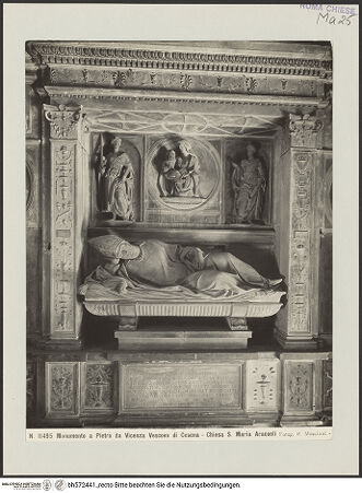 Vorderseite von Archivio Fotografico Musei Vaticani [https://www.deutsche-digitale-bibliothek.de/content/lizenzen/rv-ez/] Grabmal des Pietro da Vicenza Bischof von Cesena - , bh572441_recto. Foto: Moscioni, Romualdo.