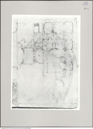 Vorderseite von Istituto Nazionale per la Grafica [https://www.deutsche-digitale-bibliothek.de/content/lizenzen/rv-ez/] Codice A (2501 A)Caracallathermen, Teilgrundriss - , bh575389_recto. Foto.