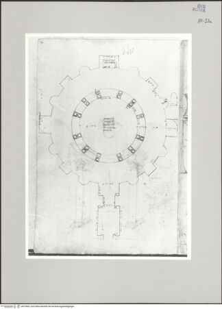 Vorderseite von Istituto Nazionale per la Grafica [https://www.deutsche-digitale-bibliothek.de/content/lizenzen/rv-ez/] Codice A (2501 A)Santa Costanza, Grundriss - , bh575403_recto. Foto.
