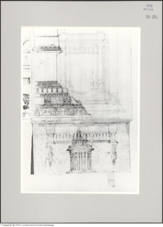 Vorderseite von Istituto Nazionale per la Grafica [https://www.deutsche-digitale-bibliothek.de/content/lizenzen/rv-ez/] Codice A (2501 A)Studie für einen kleinen Rundtempel (Tabernakel?) - , bh575411_recto. Foto.