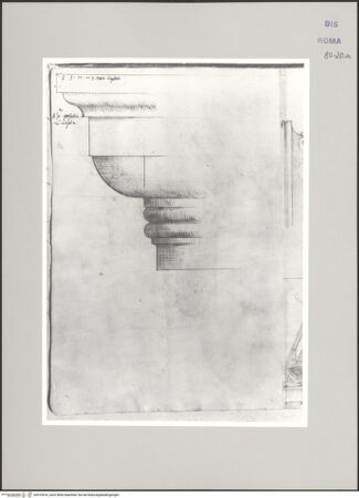 Vorderseite von Istituto Nazionale per la Grafica [https://www.deutsche-digitale-bibliothek.de/content/lizenzen/rv-ez/] Codice A (2501 A)Santa Prassede, dorisches Kapitell - , bh575416_recto. Foto.