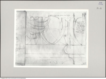 Vorderseite von Istituto Nazionale per la Grafica [https://www.deutsche-digitale-bibliothek.de/content/lizenzen/rv-ez/] Codice A (2501 A)Eierstab in Aufriss und Profil - , bh575426_recto. Foto.