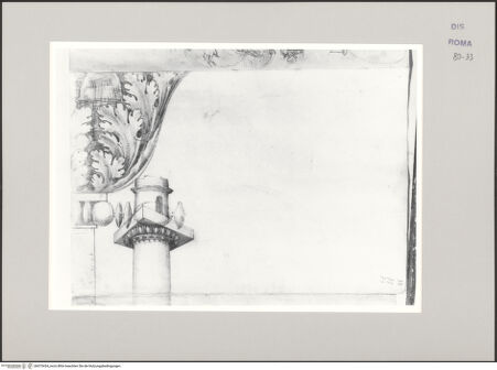 Vorderseite von Istituto Nazionale per la Grafica [https://www.deutsche-digitale-bibliothek.de/content/lizenzen/rv-ez/] Codice A (2501 A)Trajanssäule, oberstes Drittel; Kapitell mit Perlstab und Akanthusranken - , bh575434_recto. Foto.