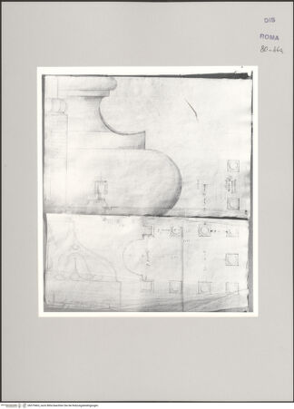 Vorderseite von Istituto Nazionale per la Grafica [https://www.deutsche-digitale-bibliothek.de/content/lizenzen/rv-ez/] Codice A (2501 A)Pantheon, Portikus, Teilgrundriss; Ornament in Form eines Blütenkelches - , bh575463_recto. Foto.