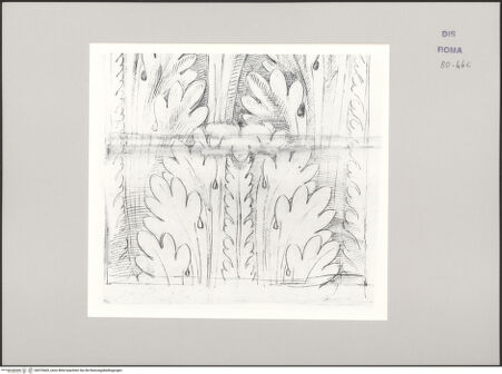 Vorderseite von Istituto Nazionale per la Grafica [https://www.deutsche-digitale-bibliothek.de/content/lizenzen/rv-ez/] Codice A (2501 A)Korinthisches Kapitell, unterer Teil - , bh575465_recto. Foto.