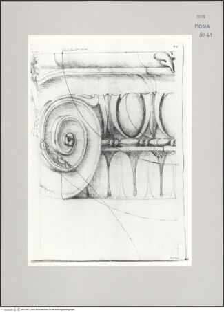 Vorderseite von Istituto Nazionale per la Grafica [https://www.deutsche-digitale-bibliothek.de/content/lizenzen/rv-ez/] Codice A (2501 A)Ionisches Kapitell, Detailstudie - , bh575471_recto. Foto.