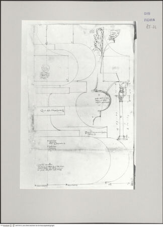 Vorderseite von Istituto Nazionale per la Grafica [https://www.deutsche-digitale-bibliothek.de/content/lizenzen/rv-ez/] Codice B (2501 B)Tempel des Saturn, Säulenbasis im Profil und Schnitt durch den Säulenschaft; Tempel des Antonius und der Faustina, Profil einer Säulenbasis; Akanthusblatt des Blattkranzes; xxx - , bh575510_recto. Foto.
