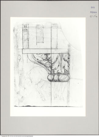 Vorderseite von Istituto Nazionale per la Grafica [https://www.deutsche-digitale-bibliothek.de/content/lizenzen/rv-ez/] Codice B (2501 B)Kapitell; Quadriga und menschliche Figuren - , bh575524_recto. Foto.