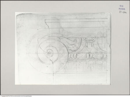 Vorderseite von Istituto Nazionale per la Grafica [https://www.deutsche-digitale-bibliothek.de/content/lizenzen/rv-ez/] Codice B (2501 B)Ionisches Kapitell, Aufriss und Profil - , bh575549_recto. Foto.