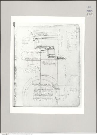 Vorderseite von Istituto Nazionale per la Grafica [https://www.deutsche-digitale-bibliothek.de/content/lizenzen/rv-ez/] Codice B (2501 B)Tempel des Jupiter Serapis, Architrav, Sommoscapo einer Säule, Kannelur im Grundriss, Profil einer Säulenbasis, Profil einer Pilasterbasis, - , bh575561_recto. Foto.