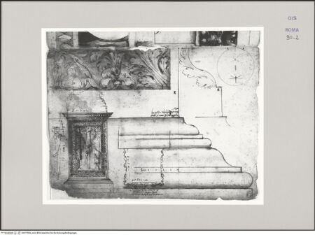 Vorderseite von Istituto Nazionale per la Grafica [https://www.deutsche-digitale-bibliothek.de/content/lizenzen/rv-ez/] Codice D (2504)Arco Camilliano, Postament, Grund- und Aufriss, Details - , bh575566_recto. Foto.