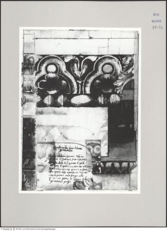 Vorderseite von Istituto Nazionale per la Grafica [https://www.deutsche-digitale-bibliothek.de/content/lizenzen/rv-ez/] Codice C (2502)Septimius-Severus-Bogen, architektonische Details - , bh575641_recto. Foto.