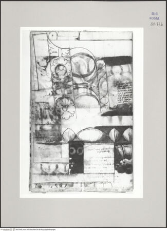 Vorderseite von Istituto Nazionale per la Grafica [https://www.deutsche-digitale-bibliothek.de/content/lizenzen/rv-ez/] Codice C (2502)Septimius-Severus-Bogen, architektonische Details - , bh575643_recto. Foto.