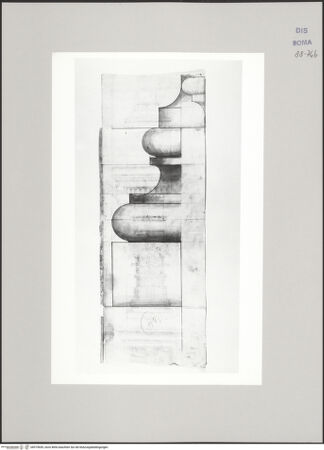 Vorderseite von Istituto Nazionale per la Grafica [https://www.deutsche-digitale-bibliothek.de/content/lizenzen/rv-ez/] Codice C (2502)Septimius-Severus-Bogen, Basis und oberer Abschluss der Säulen im Profil - , bh575649_recto. Foto.