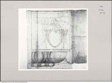 Vorderseite von Istituto Nazionale per la Grafica [https://www.deutsche-digitale-bibliothek.de/content/lizenzen/rv-ez/] Codice C (2502)Trajansforum, Architravgesims (Fortsetzung auf fol. 79 v (prolunga inferiore), Aufriss des Eierstabmotivs - , bh575671_recto. Foto.