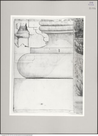Vorderseite von Istituto Nazionale per la Grafica [https://www.deutsche-digitale-bibliothek.de/content/lizenzen/rv-ez/] Codice C (2502)Forum Transitorium, Tempel der Minerva, architektonische Details (Fortsetzung auf fol. 90 v') - , bh575706_recto. Foto.