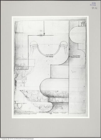 Vorderseite von Istituto Nazionale per la Grafica [https://www.deutsche-digitale-bibliothek.de/content/lizenzen/rv-ez/] Codice C (2502)Forum Transitorium, Tempel der Minerva, architektonische Details (Fortsetzung von fol. 90 v) - , bh575707_recto. Foto.