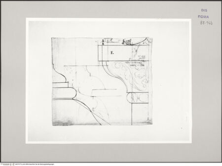 Vorderseite von Istituto Nazionale per la Grafica [https://www.deutsche-digitale-bibliothek.de/content/lizenzen/rv-ez/] Codice C (2502)Forum Transitorium, Recinto, architektonische Details (Fortsetzung von fol. 94 r) - , bh575715_recto. Foto.