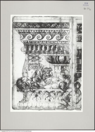 Vorderseite von Istituto Nazionale per la Grafica [https://www.deutsche-digitale-bibliothek.de/content/lizenzen/rv-ez/] Codice C (2502)Konstantinsbogen, Bogengewände, Gesims; Details - , bh575735_recto. Foto.