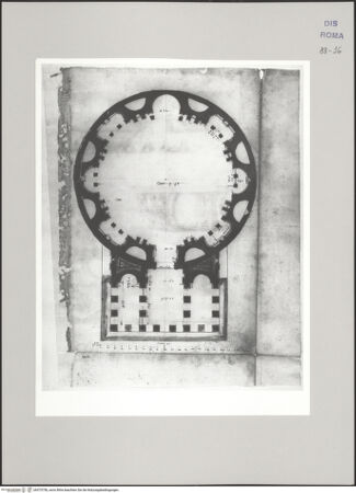 Vorderseite von Istituto Nazionale per la Grafica [https://www.deutsche-digitale-bibliothek.de/content/lizenzen/rv-ez/] Codice C (2502)Pantheon, Grundriss mit Maßangaben - , bh575756_recto. Foto.