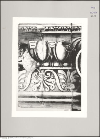 Vorderseite von Istituto Nazionale per la Grafica [https://www.deutsche-digitale-bibliothek.de/content/lizenzen/rv-ez/] Codice C (2502)Antica Basilica dei Santi Apostoli, ionisches Säulenkapitell - , bh575784_recto. Foto.