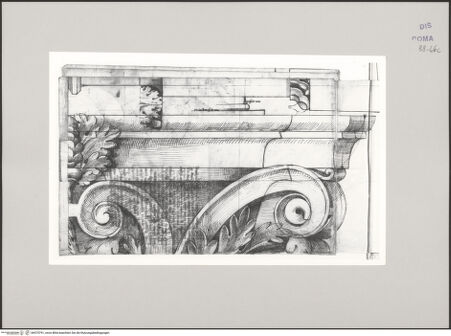 Vorderseite von Istituto Nazionale per la Grafica [https://www.deutsche-digitale-bibliothek.de/content/lizenzen/rv-ez/] Codice C (2502)Hadrianstempel, korinthisches Kapitell - , bh575791_recto. Foto.