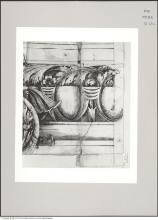 Vorderseite von Istituto Nazionale per la Grafica [https://www.deutsche-digitale-bibliothek.de/content/lizenzen/rv-ez/] Codice C (2502)Architektonische Elemente, aufgefunden in der Vigna von San Pietro in Vincoli - , bh575798_recto. Foto.