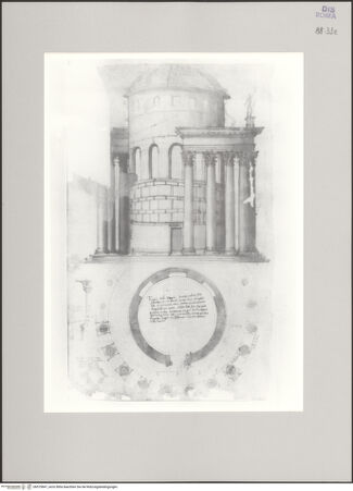 Vorderseite von Istituto Nazionale per la Grafica [https://www.deutsche-digitale-bibliothek.de/content/lizenzen/rv-ez/] Codice C (2502)Forum Boarium, Rundtempel des Herkules Victor - , bh575847_recto. Foto.