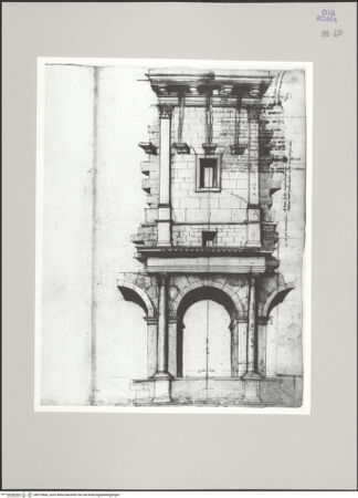 Vorderseite von Istituto Nazionale per la Grafica [https://www.deutsche-digitale-bibliothek.de/content/lizenzen/rv-ez/] Codice C (2502)Kolosseum, Aufriss einer Achse der vier Ordnungen - , bh575866_recto. Foto.
