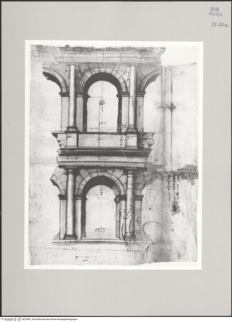 Vorderseite von Istituto Nazionale per la Grafica [https://www.deutsche-digitale-bibliothek.de/content/lizenzen/rv-ez/] Codice C (2502)Kolosseum, Aufriss einer Achse der vier Ordnungen - , bh575867_recto. Foto.