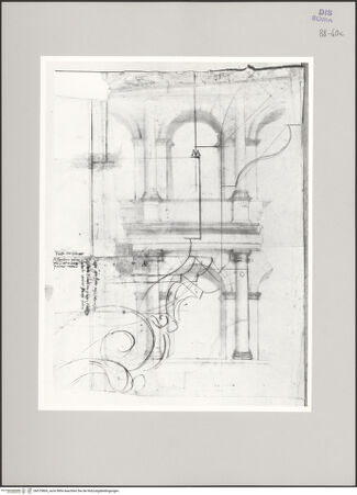 Vorderseite von Istituto Nazionale per la Grafica [https://www.deutsche-digitale-bibliothek.de/content/lizenzen/rv-ez/] Codice C (2502)Kolosseum, perspektivische Darstellung der Konsolen - , bh575869_recto. Foto.