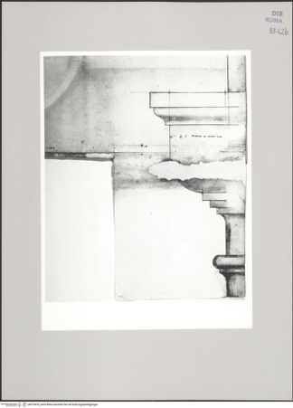 Vorderseite von Istituto Nazionale per la Grafica [https://www.deutsche-digitale-bibliothek.de/content/lizenzen/rv-ez/] Codice C (2502)Marcellustheater, Architrav, Details, Fortsetzung der Zeichnung auf fol. 42 r - , bh575874_recto. Foto.